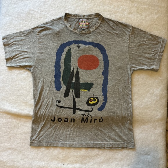 Joan Miro Other - Joan Miro T-Shirt Mens Size M Gray Barcelona Art Abstractive Painting USA Stones